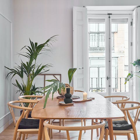 Gather with friends around the dining table to enjoy fresh tapas from the local market