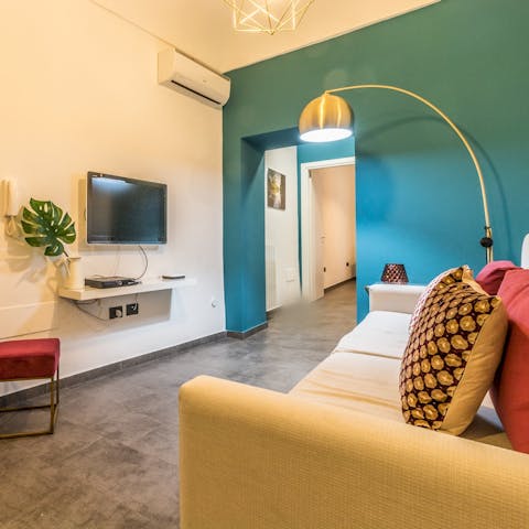 Cosy up on the sofa after a day exploring