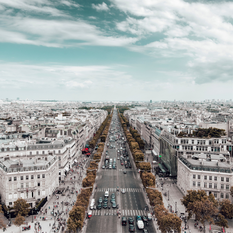 Start your sightseeing around the corner at Champs Elysees