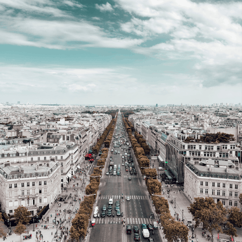 Start your sightseeing around the corner at Champs Elysees