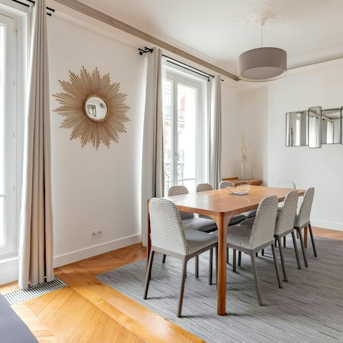 Lay the table for breakfast in the light-filled dining room