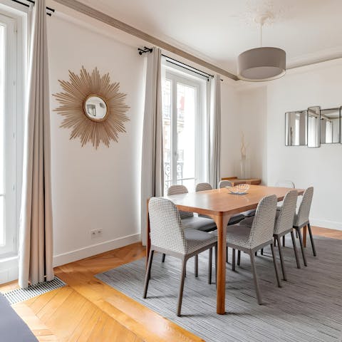 Lay the table for breakfast in the light-filled dining room