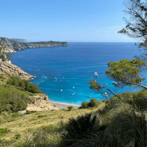 Seek stunning sea views by driving to Alcúdia, thirty minutes away