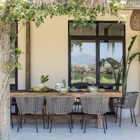 Enjoy long, leisurely lunches under the shade of the terrace
