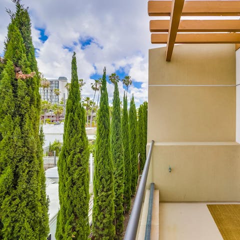 Breathe in the fresh sea air from the private balcony each morning