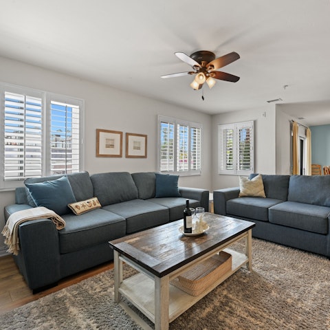 Kick back in the living room after a day of discovering La Jolla