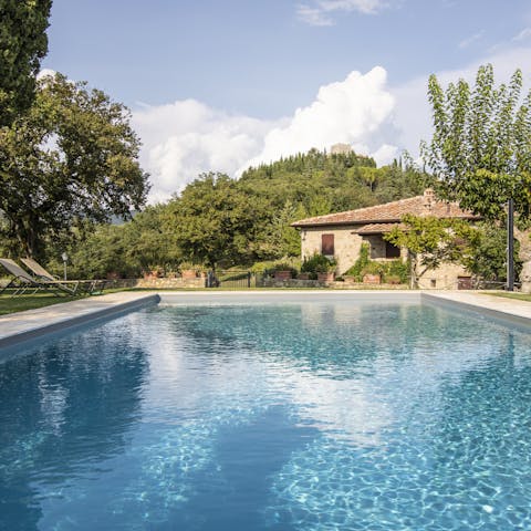 Admire the landscape from the sparkling private pool