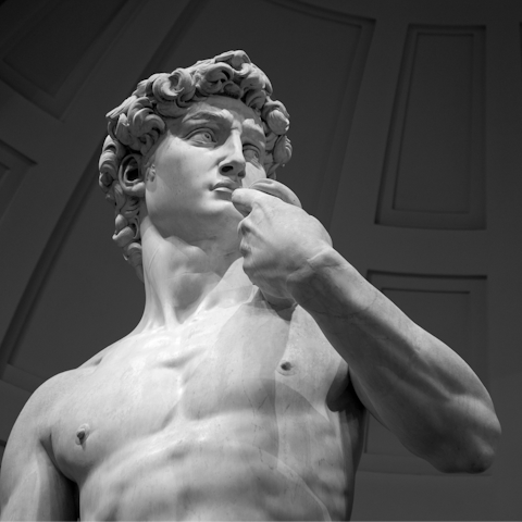 See the Statue of David, at the nearby Galleria dell'Accademia di Firenze