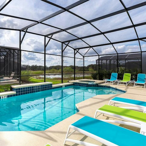 Spend a lazy afternoon relaxing by the private pool