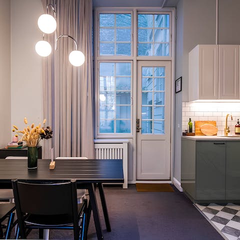 Grab supplies from the bakery next door to savour back at home with coffees