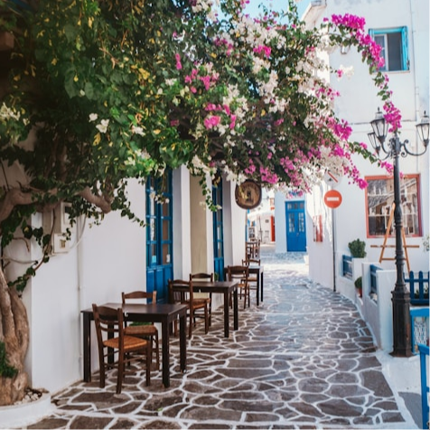 Take a scenic drive to the island's capital of Plaka (10km)