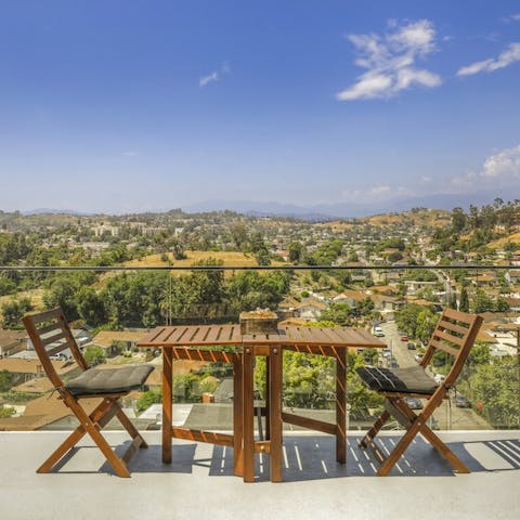 Take in the scenery from the twelve-metre balcony