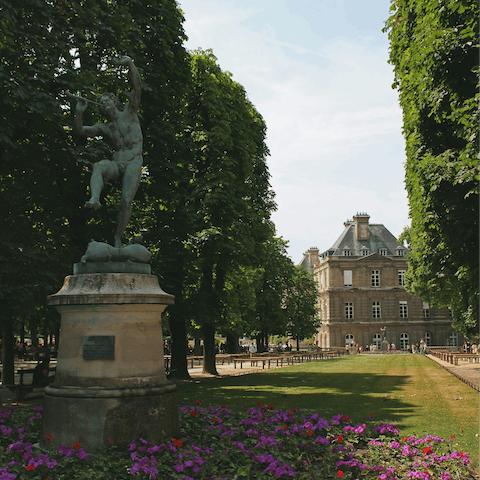 Take a stroll through Luxembourg Gardens, a fifteen-minute walk away
