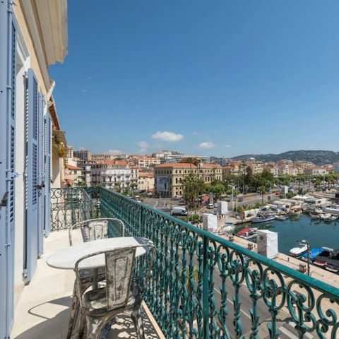 Savour views of the Old Port from the private balcony