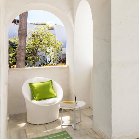 Relax with a glass of wine and good book in this quiet spot