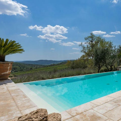 Swim in the private pool as the quiet of nature surrounds you