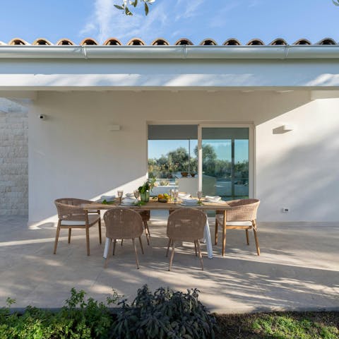 Enjoy alfresco feasts on the sun-kissed terrace