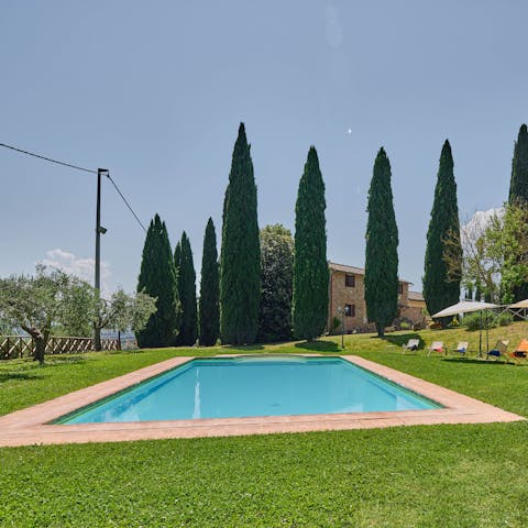 Enjoy a refreshing dip in the private pool