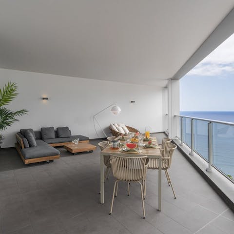 Start your mornings with breakfast on the private terrace