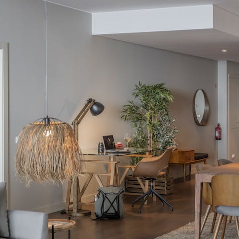 Work from home at the stylish desk space