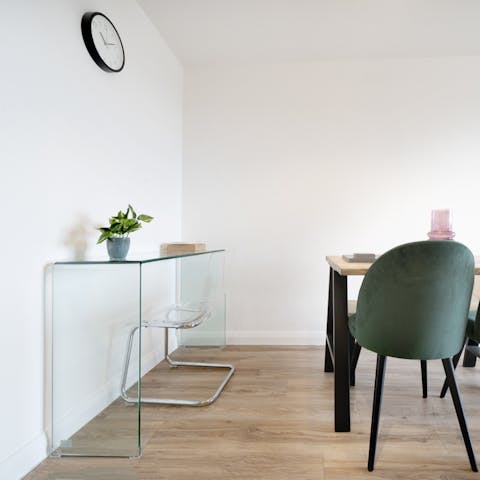 Use the little desk for lightening your workload or simply writing postcards