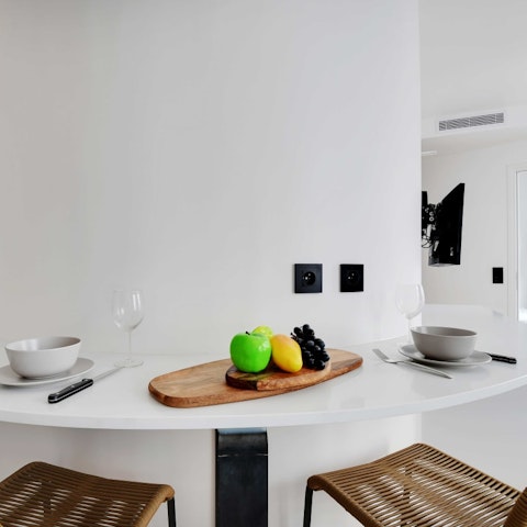 Start your days with coffee and croissants at the breakfast bar