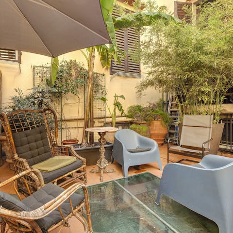End the day with a glass of Chianti on the terrace