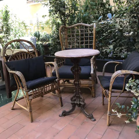 End the day with a glass of Chianti on the terrace