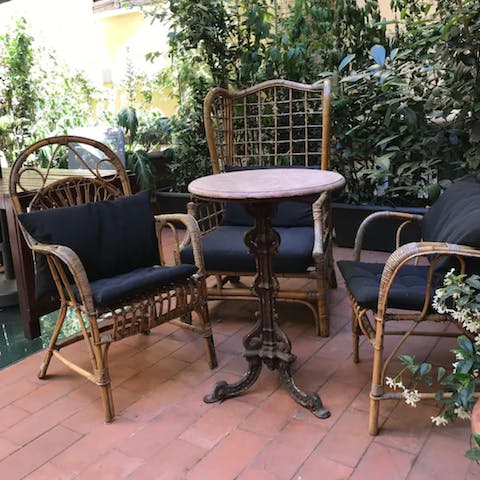 End the day with a glass of Chianti on the terrace