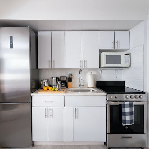 Rustle up some cronuts in the compact and sleek kitchen