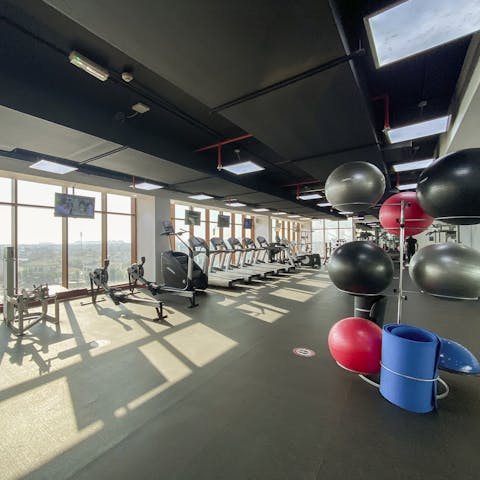 Work up a sweat in the building's communal gym