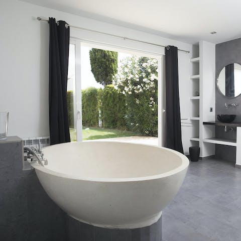 Luxuriate in a bath full of bubbles and unwind