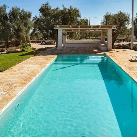 Take a dip in the private swimming pool