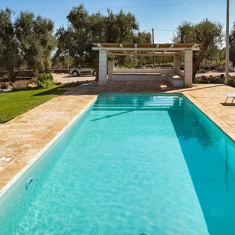 Take a dip in the private swimming pool
