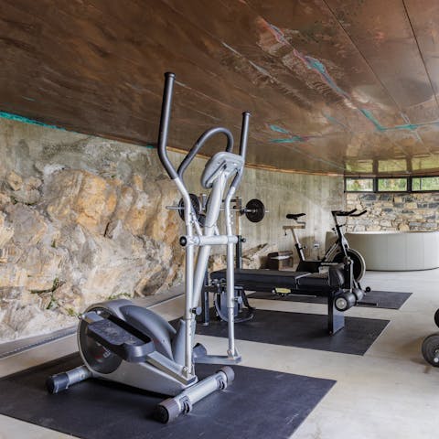 Kickstart your day with a workout in the private gym