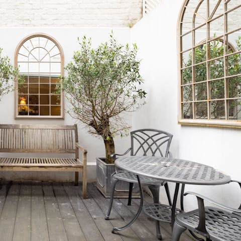 Enjoy drinks on the patio