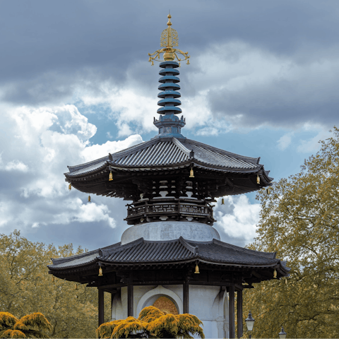 Walk just over twenty minutes up the road for a riverside stroll in Battersea Park