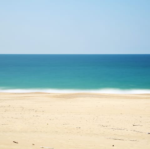 Spend days on the nearby sandy beach – roughly a two-minute walk away