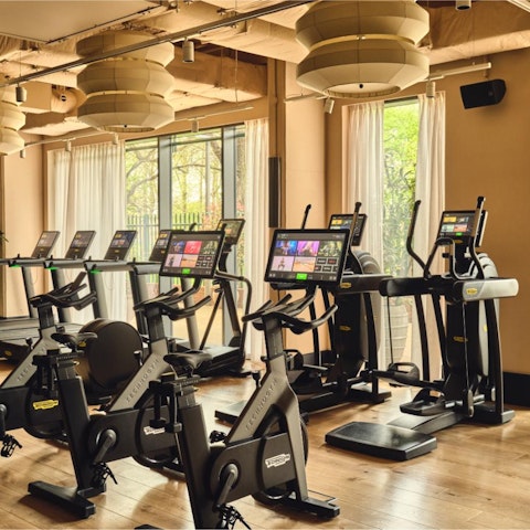 Break a sweat with a workout in the communal gym