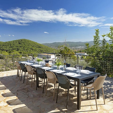 Soak in the views over a memorable feast alfresco