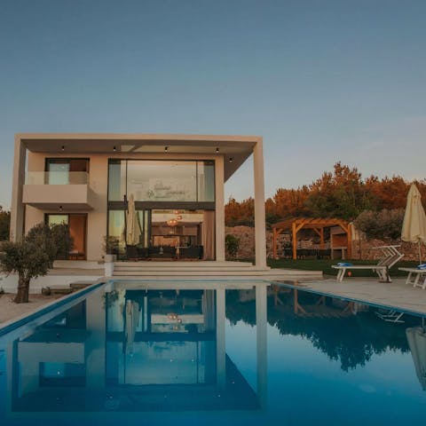 Enjoy a sunset dip in the pool