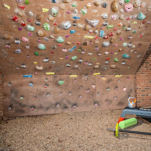 Have a go at the climbing wall and work up an appetite