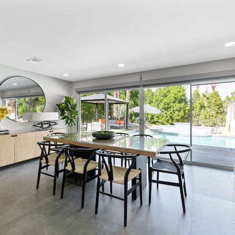 Look forward to sitting down for lunch in the sleek dining area