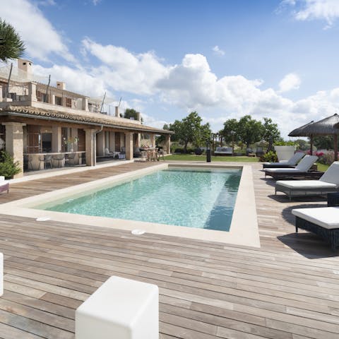 Cool off from the Mallorcan sun in the private saltwater pool