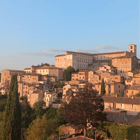Explore the historic hilltop town of Todi – just a fifteen-minute drive away