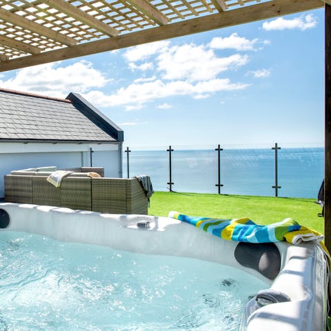 Savour long soaks in the hot tub after a day of adventure