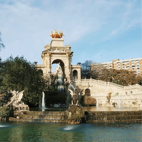 Pack a picnic and head to the Parc de la Ciutadella, seven minutes away