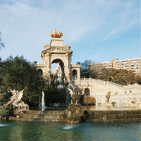 Pack a picnic and head to the Parc de la Ciutadella, seven minutes away