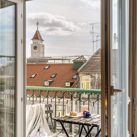 Enjoy a morning pastry and coffee alfresco