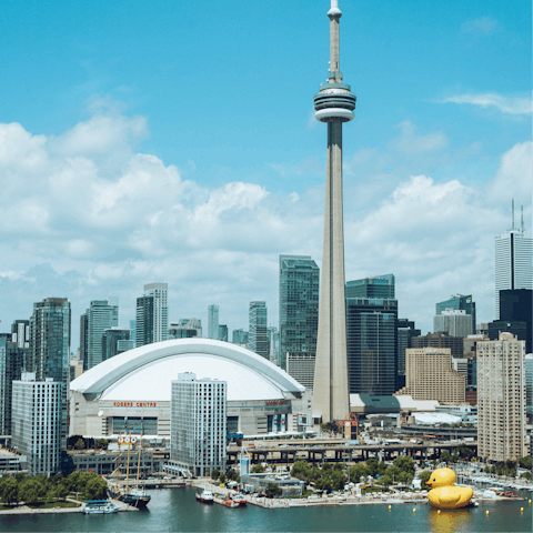 Stroll along Queens Way Quay to the CN Tower, a short walk away
